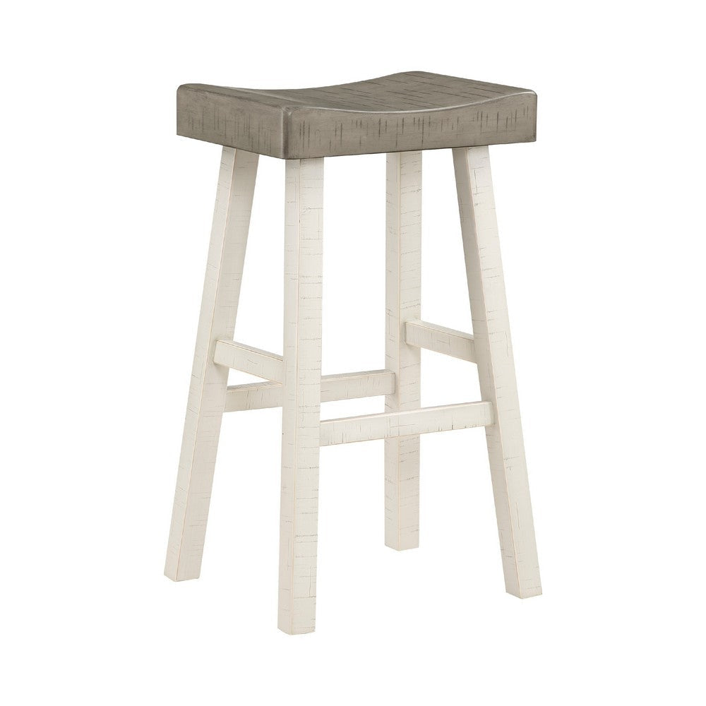 Casy 4pc Bar Height TableSet | 3 Contour Seat Stools | White and Brown BM336039