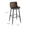 Aniya Bar Stool Chair Set of 2 | Black Metal Legs | Brown Velvet BM336041