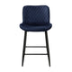 Aniya Counter Stool Chair Set of 2 | Black Metal | Dark Blue Velvet BM336042