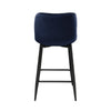 Aniya Counter Stool Chair Set of 2 | Black Metal | Dark Blue Velvet BM336042