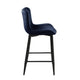 Aniya Counter Stool Chair Set of 2 | Black Metal | Dark Blue Velvet BM336042