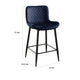 Aniya Counter Stool Chair Set of 2 | Black Metal | Dark Blue Velvet BM336042