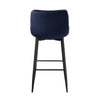 Aniya Bar Stool Chair Set of 2 | Black Metal Legs | Dark Blue Velvet BM336043