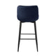 Aniya Bar Stool Chair Set of 2 | Black Metal Legs | Dark Blue Velvet BM336043