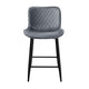 Aniya Counter Stool Chair Set of 2 | Black Metal | Dark Gray Velvet BM336044