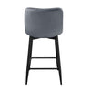 Aniya Counter Stool Chair Set of 2 | Black Metal | Dark Gray Velvet BM336044