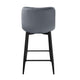 Aniya Counter Stool Chair Set of 2 | Black Metal | Dark Gray Velvet BM336044