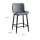 Aniya Counter Stool Chair Set of 2 | Black Metal | Dark Gray Velvet BM336044