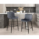 Aniya Bar Stool Chair Set of 2 | Black Metal Legs | Dark Gray Velvet BM336045