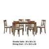 Penny 7pc Dinette Set | Table and 6 Beige Dining Chairs | Cherry Wood BM336047