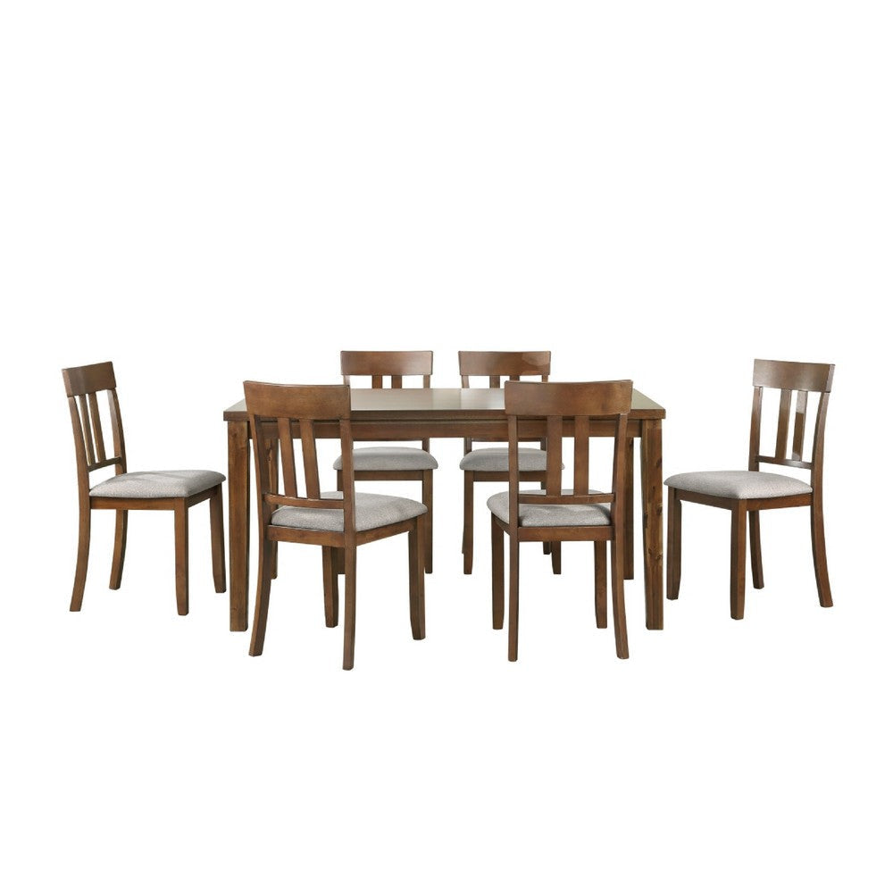Penny 7pc Dinette Set | Table and 6 Beige Dining Chairs | Cherry Wood
