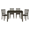 Oria 5pc Dinette Set | Table and 4 Lattice Dining Chairs | Gray Wood