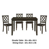 Oria 5pc Dinette Set | Table and 4 Lattice Dining Chairs | Gray Wood BM336049
