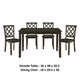 Oria 5pc Dinette Set | Table and 4 Lattice Dining Chairs | Gray Wood BM336049