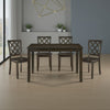 Oria 5pc Dinette Set | Table and 4 Lattice Dining Chairs | Gray Wood