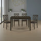 Oria 5pc Dinette Set | Table and 4 Lattice Dining Chairs | Gray Wood