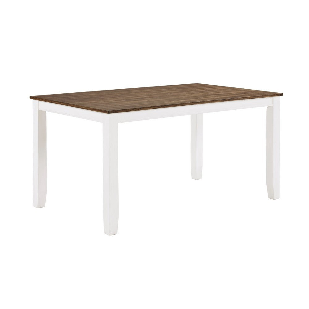 Dobby 7pc Dinette Set | Table and 6 Dining Chairs | White Brown Wood BM336050