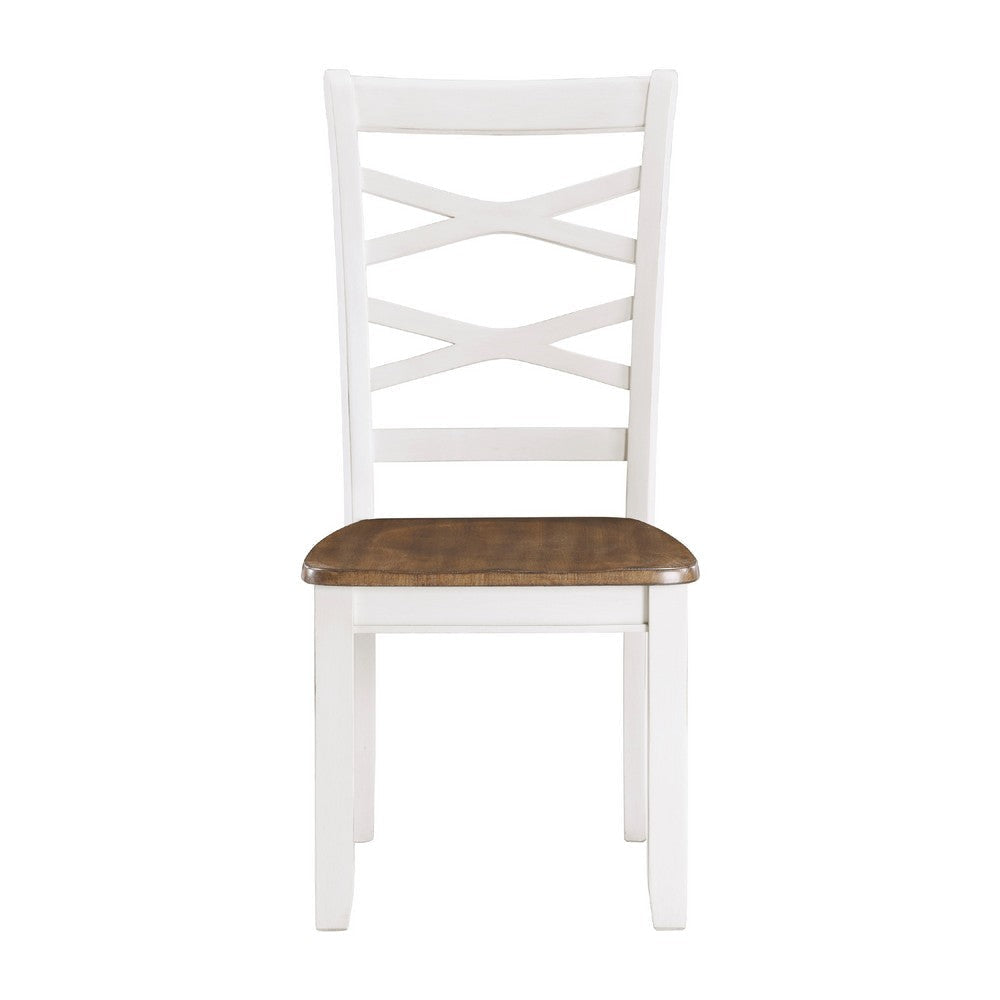 Dobby 7pc Dinette Set | Table and 6 Dining Chairs | White Brown Wood BM336050