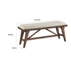 Manny Bench with Brown Angled Legs | Cream Textured Polyester | 47’’ BM336051