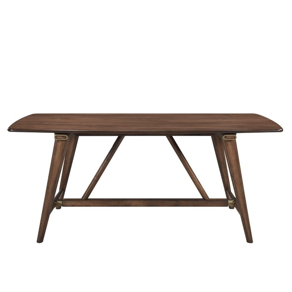 Manny Dining Table with Picnic Style Trestle Base | Walnut Wood 71’’ BM336053