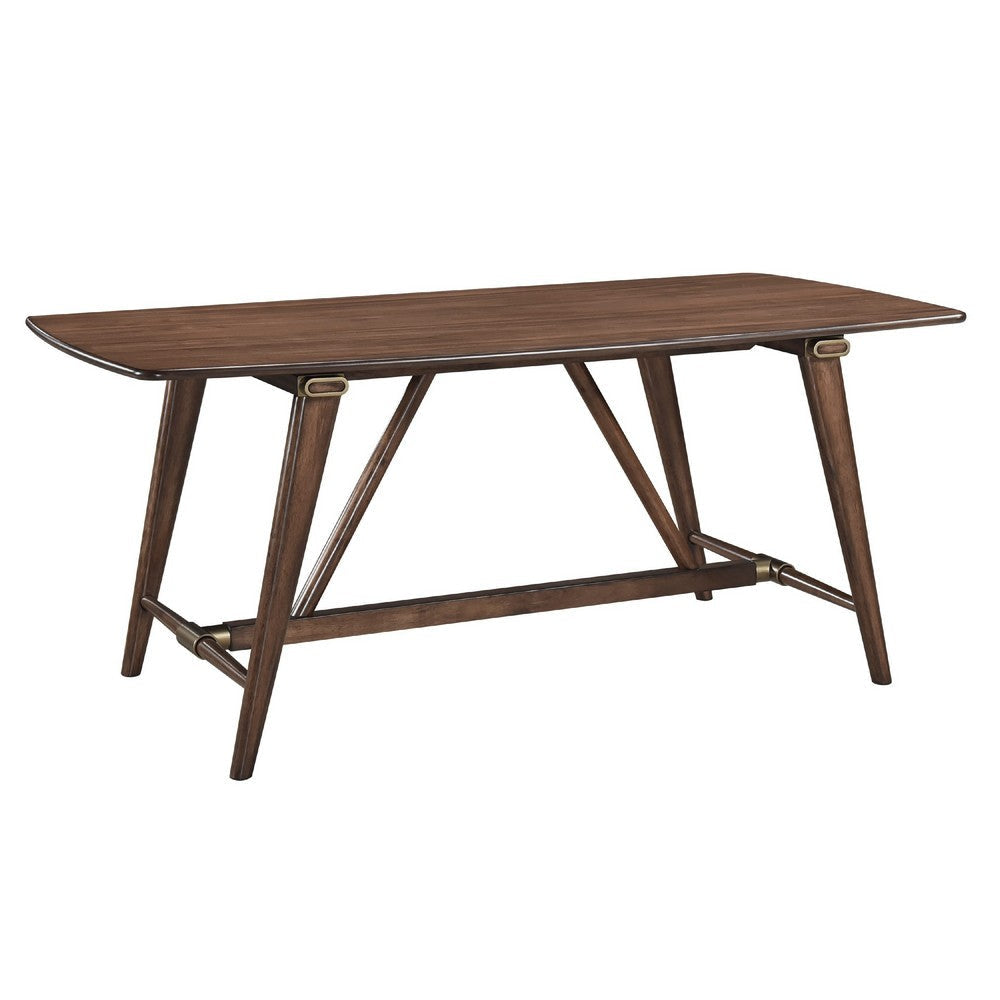 Manny Dining Table with Picnic Style Trestle Base | Walnut Wood 71"