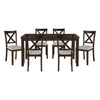 Cherie 7pc Dinette Set | Table and 6 X Back Dining Chairs | Brown