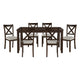 Cherie 7pc Dinette Set | Table and 6 X Back Dining Chairs | Brown