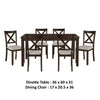 Cherie 7pc Dinette Set | Table and 6 X Back Dining Chairs | Brown BM336054