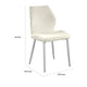 Bailey Dining Chair Set of 2 | White Metal Beige Diamond Quilt Velvet BM336055