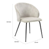 Salie Dining Chair Set of 2 | Curved Back | Black Metal | Beige Velvet BM336057
