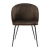 Salie Dining Chair Set of 2 | Curved Back | Black Metal | Brown Velvet BM336058