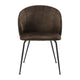 Salie Dining Chair Set of 2 | Curved Back | Black Metal | Brown Velvet BM336058