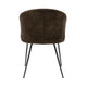 Salie Dining Chair Set of 2 | Curved Back | Black Metal | Brown Velvet BM336058
