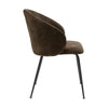 Salie Dining Chair Set of 2 | Curved Back | Black Metal | Brown Velvet BM336058