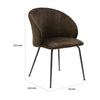 Salie Dining Chair Set of 2 | Curved Back | Black Metal | Brown Velvet BM336058