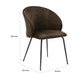 Salie Dining Chair Set of 2 | Curved Back | Black Metal | Brown Velvet BM336058