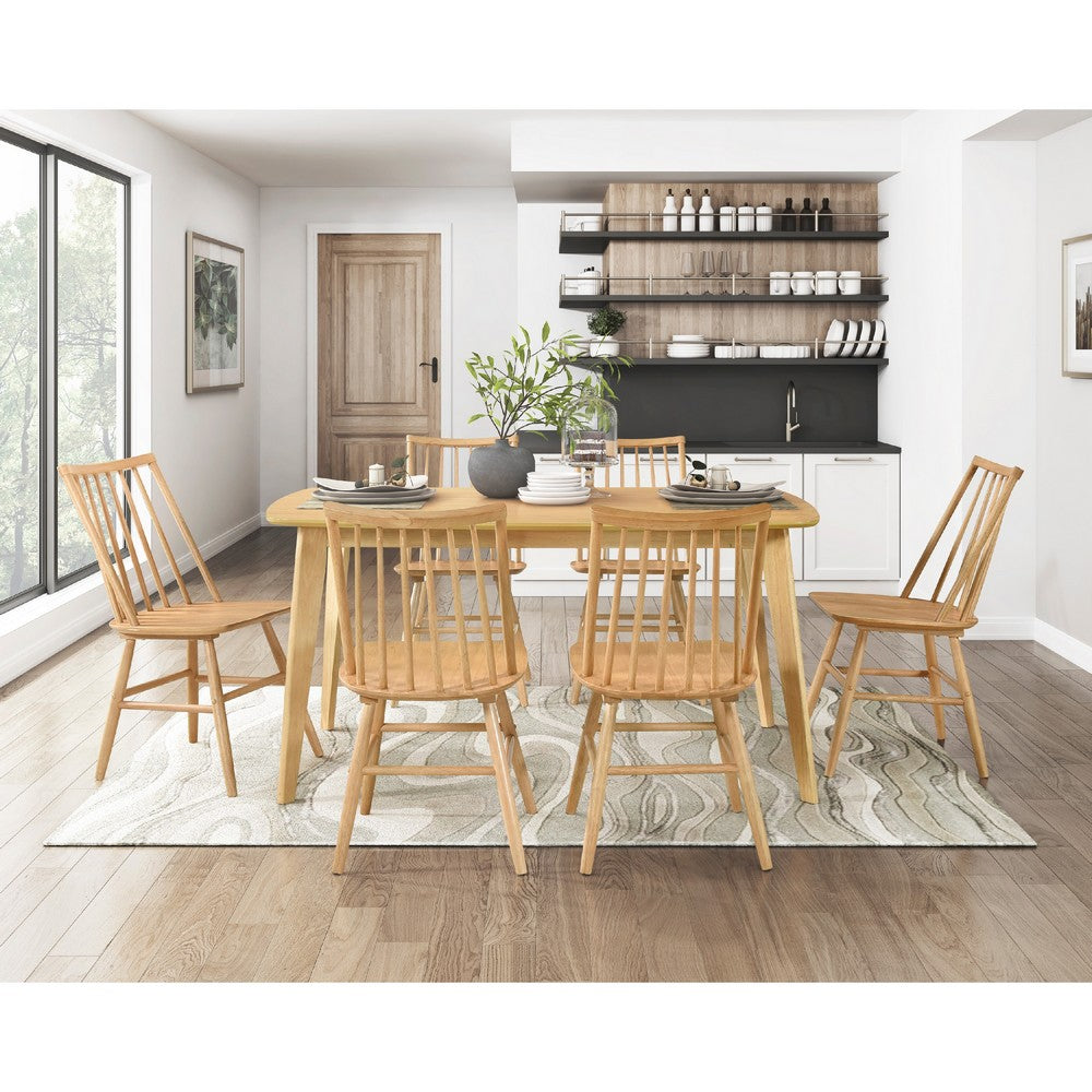 Jadie Dining Table | Tapered Legs | Natural Oak Wood Rectangular 60"