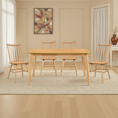Jadie Dining Table | Tapered Legs | Natural Oak Wood Rectangular 60"