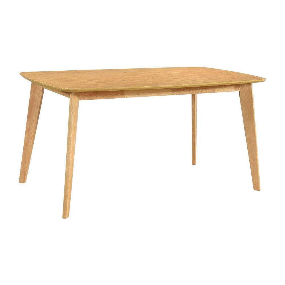 Jadie Dining Table | Tapered Legs | Natural Oak Wood Rectangular 60"