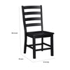Reddy Side Chair Set of 2 | Ladder Back Farmhouse Style | Black Wood BM336061