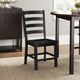 Reddy Side Chair Set of 2 | Ladder Back Farmhouse Style | Black Wood