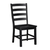 Reddy Side Chair Set of 2 | Ladder Back Farmhouse Style | Black Wood