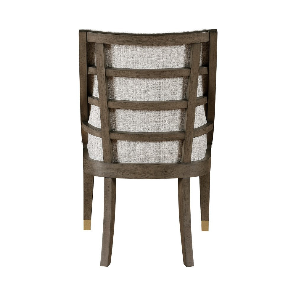 Greta Armchair Set of 2 | Semi Deconstructed Gold Metal | Beige Fabric BM336063