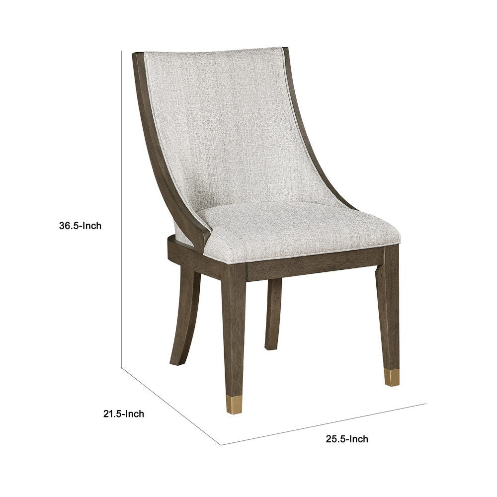 Greta Armchair Set of 2 | Semi Deconstructed Gold Metal | Beige Fabric BM336063