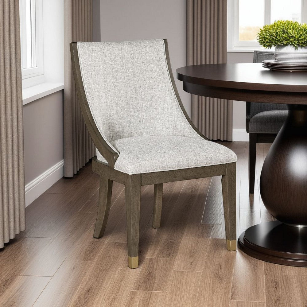 Greta Armchair Set of 2 | Semi Deconstructed Gold Metal | Beige Fabric