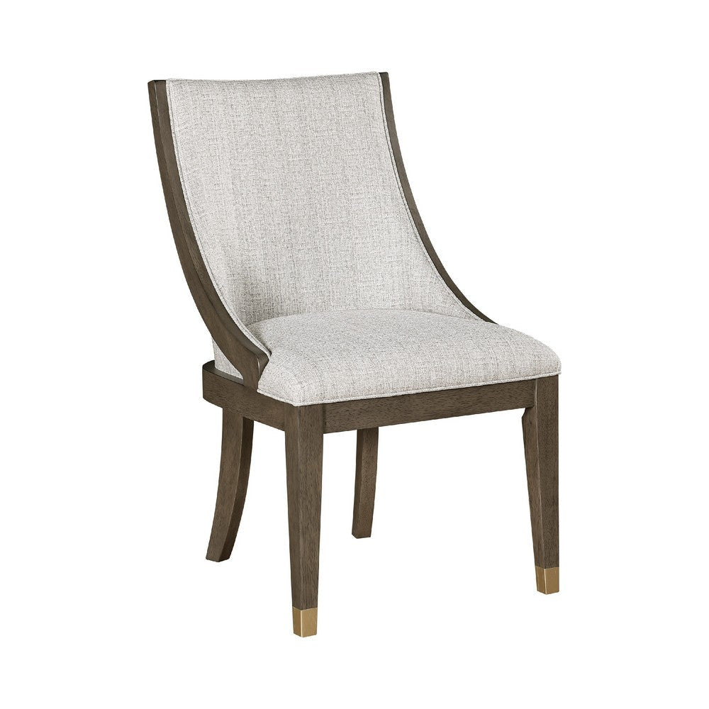 Greta Armchair Set of 2 | Semi Deconstructed Gold Metal | Beige Fabric