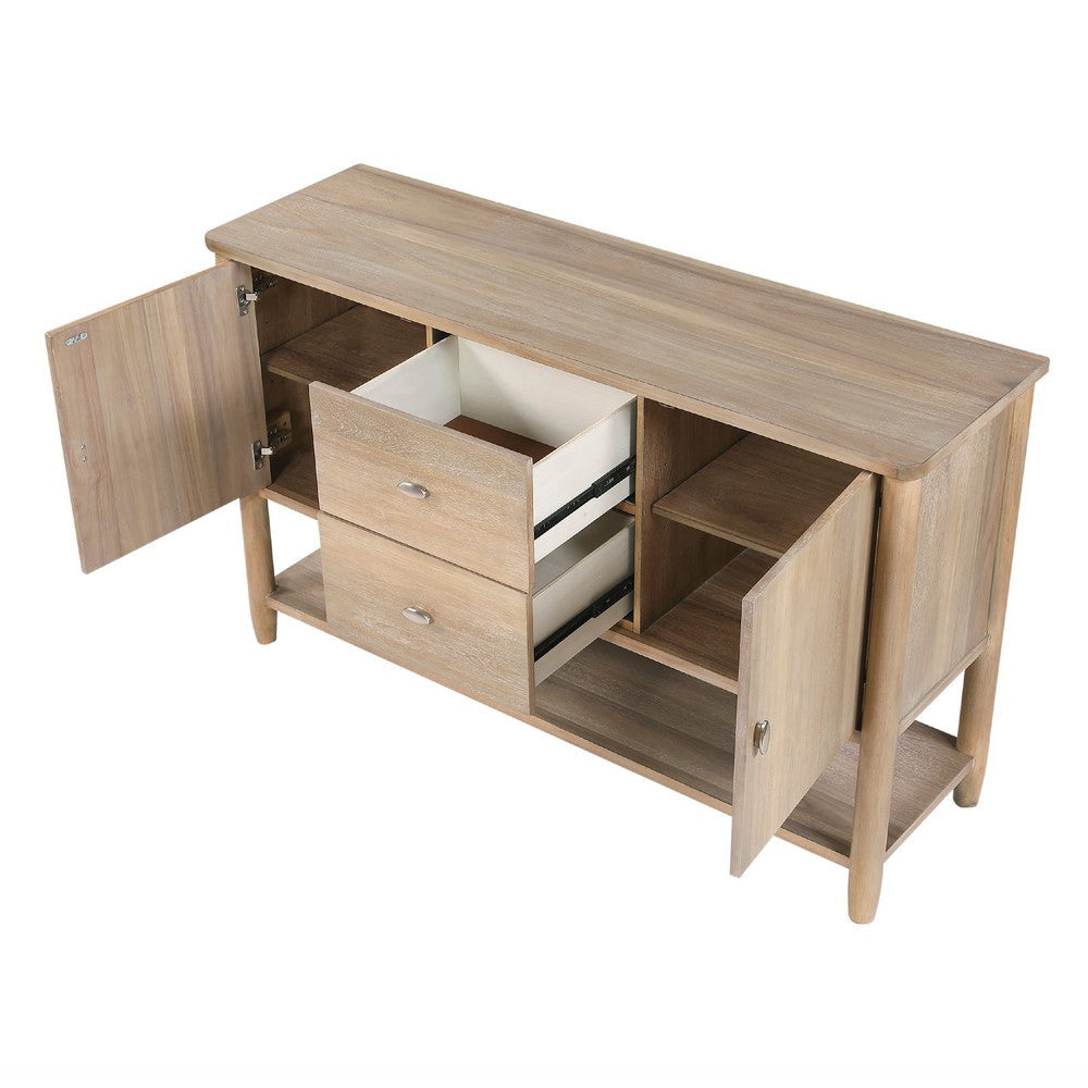 Rinie Sideboard Buffet Console | 2 Drawer and Cabinets | Brown BM336064