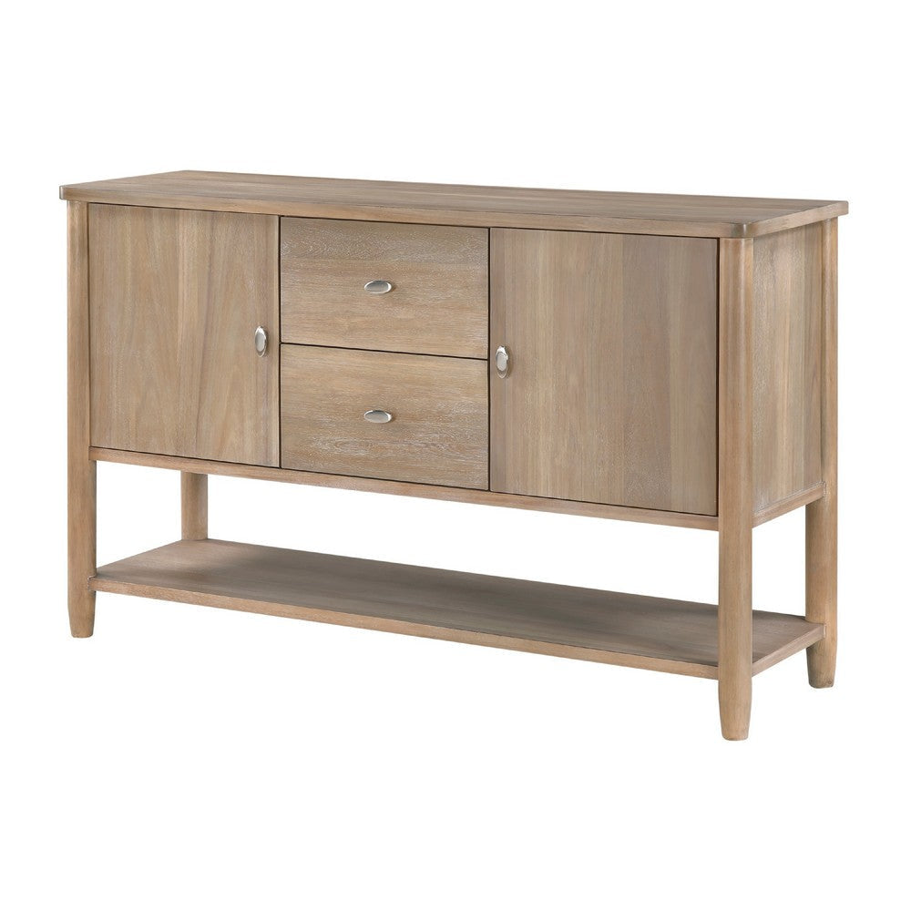 Rinie Sideboard Buffet Console | 2 Drawer and Cabinets | Brown