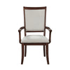 Jenie Armchair Set of 2 | Dark Walnut Inlay Cherry Wood | Beige Fabric BM336070