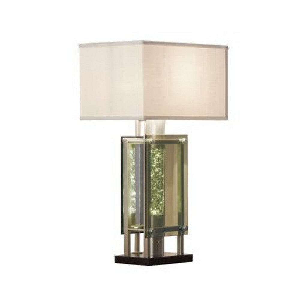 Saba Table Lamp with 3 Bulb | 4 Way Socket Switch | Silver Metal 27’’ BM336073